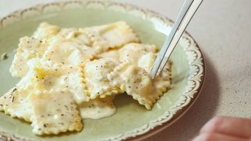 Ravioli met geitenkaas en citroen